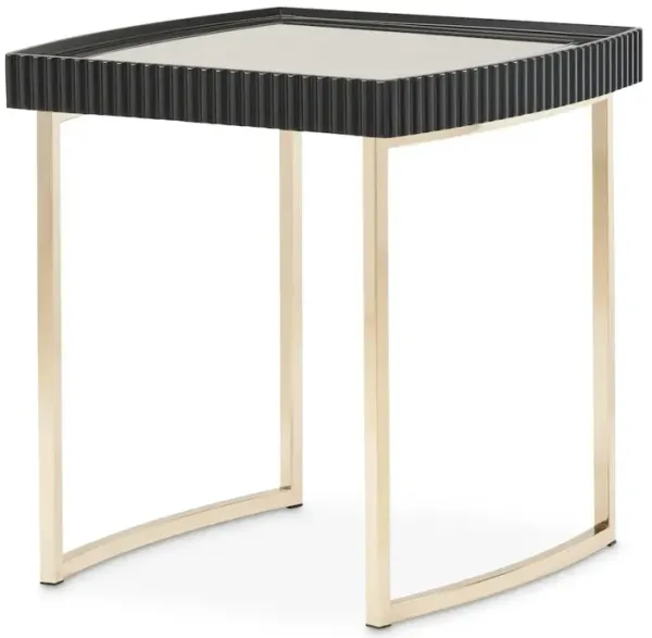 Michael Amini Lisbon Side Table - Silken Matte Black