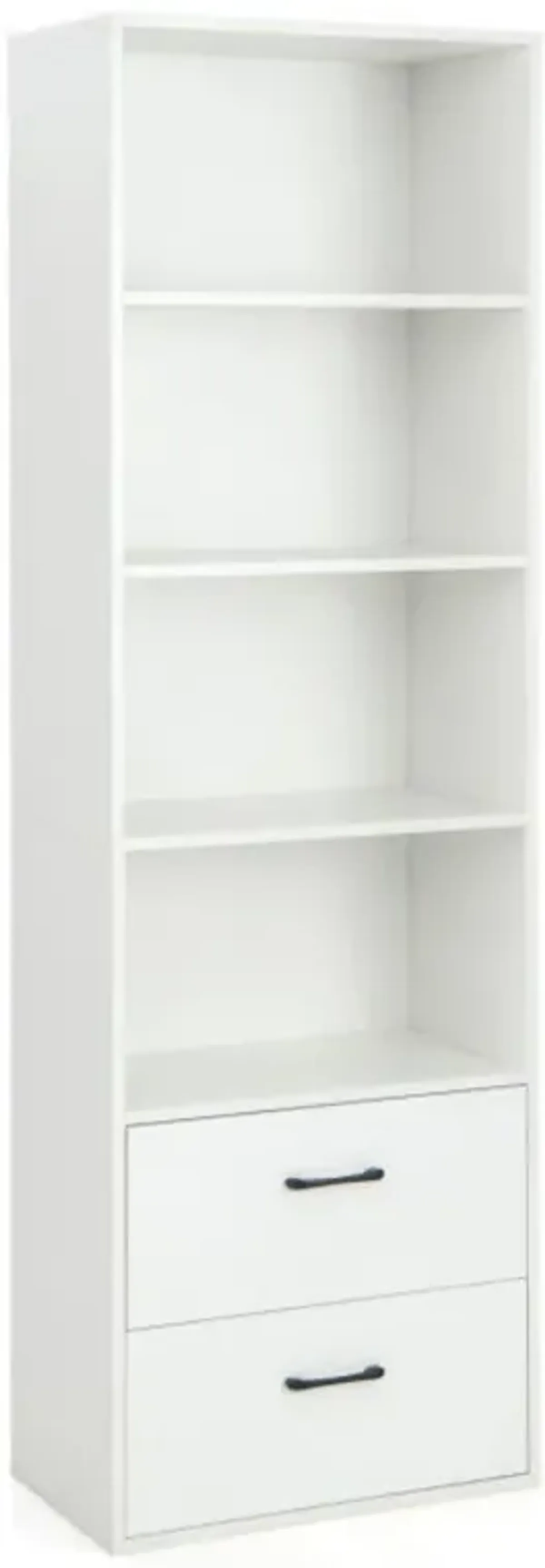 6-Tier Tall Freestanding Bookshelf with 4 Open Shelves and 2 Drawers