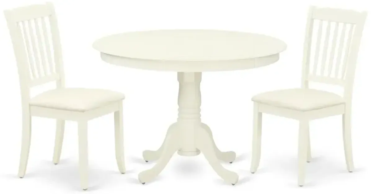 Dining Room Set Linen White, HLDA3-LWH-C