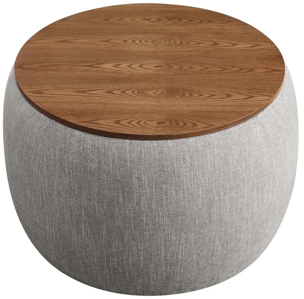 Perla Woven Heathered Fabric Upholstered Storage Ottoman