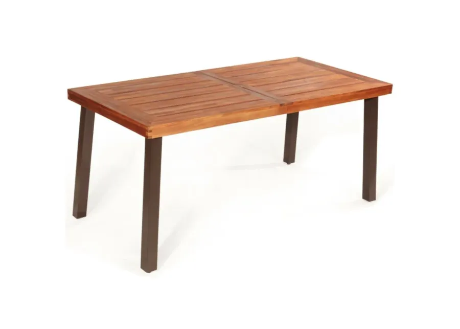 Rectangular Acacia Wood Rustic Dining Furniture Table