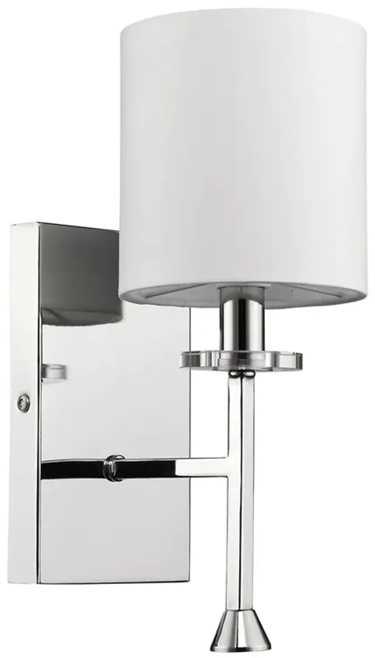 Hivvago Minimalist Silver Wall Sconce with Fabric Shade