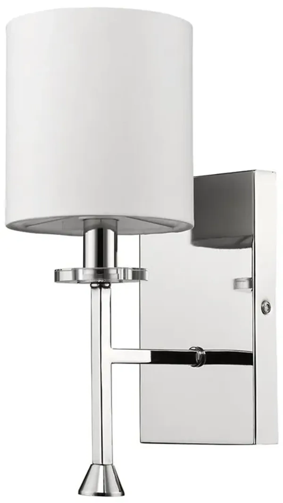 Hivvago Minimalist Silver Wall Sconce with Fabric Shade