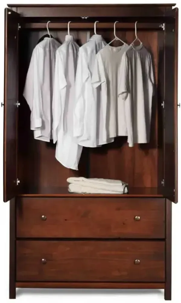 Rustic Bedroom Wardrobe Cabinet with Sturdy Clothes Rod