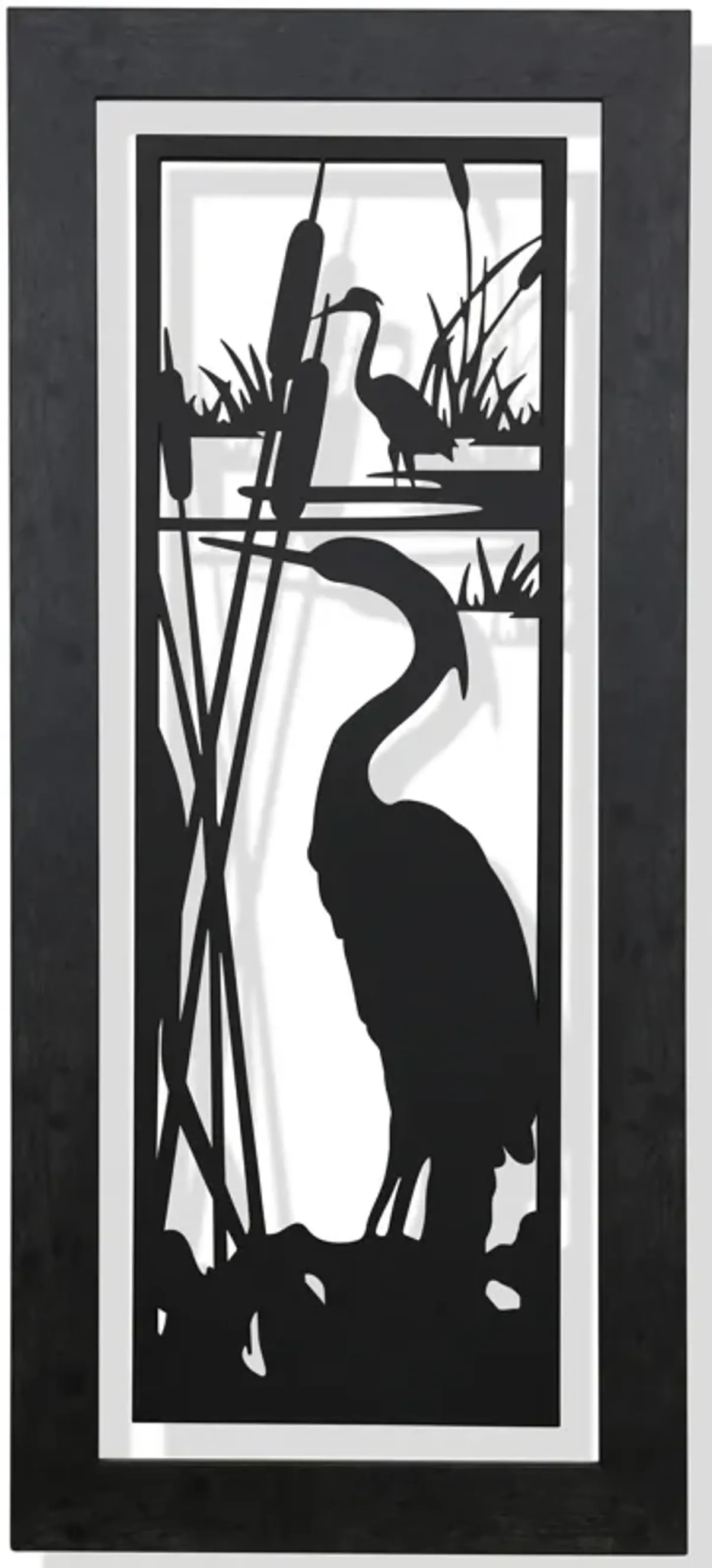 Framed Metal Egrets I