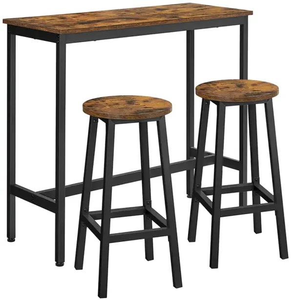 Bar Table and Chairs Set - Kitchen Bar Table with 2 Bar Stools