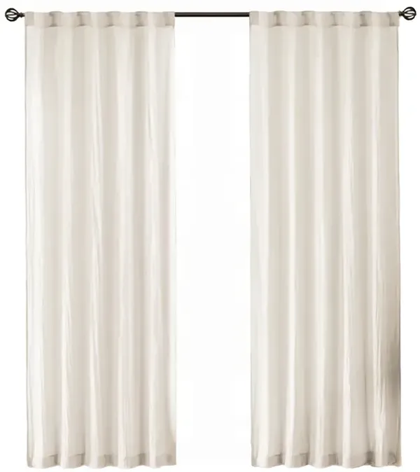 Gracie Mills Gayle Contemporary Lightweight Crushed Sheer Window Panel Pair - 42x95"