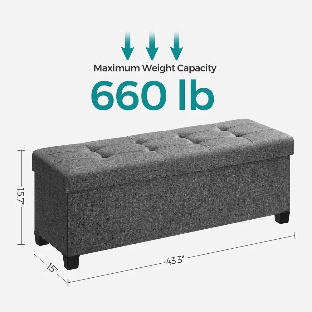 Storage Ottoman Bench for Bedroom, Living Room, or Entryway