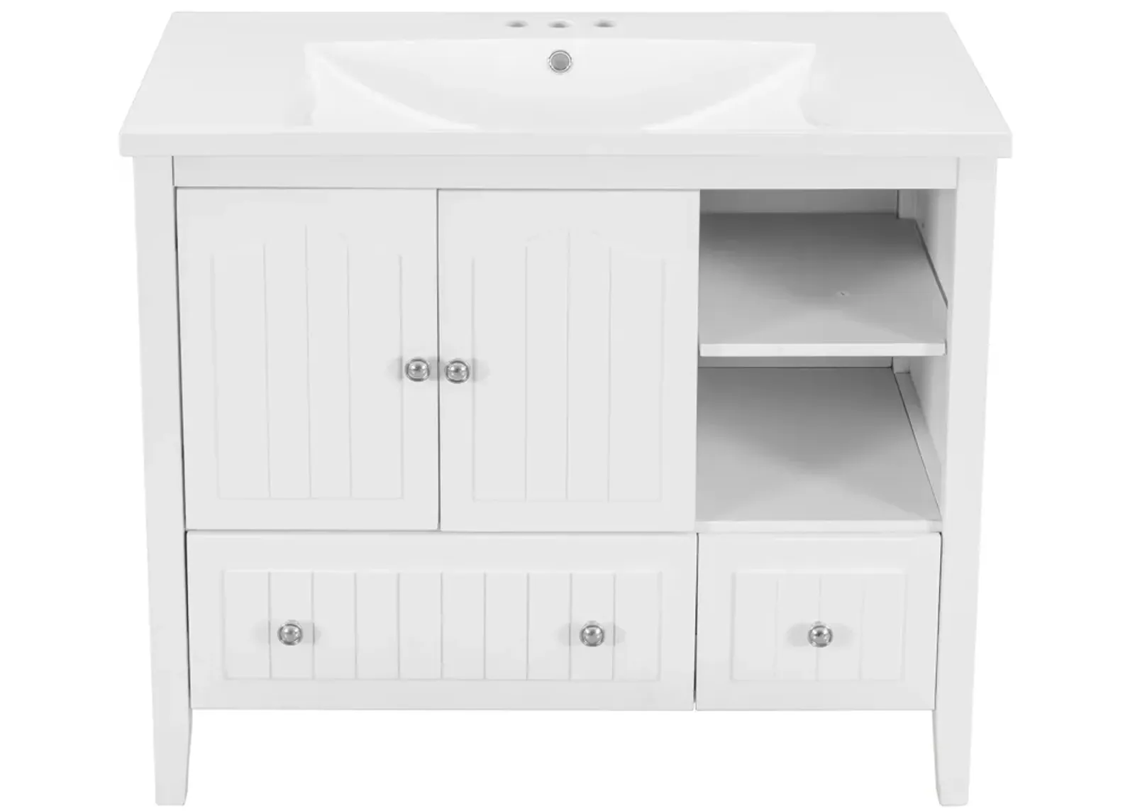 Merax Painted Finish 36" Bathroom Vanity with Ceramic Basin