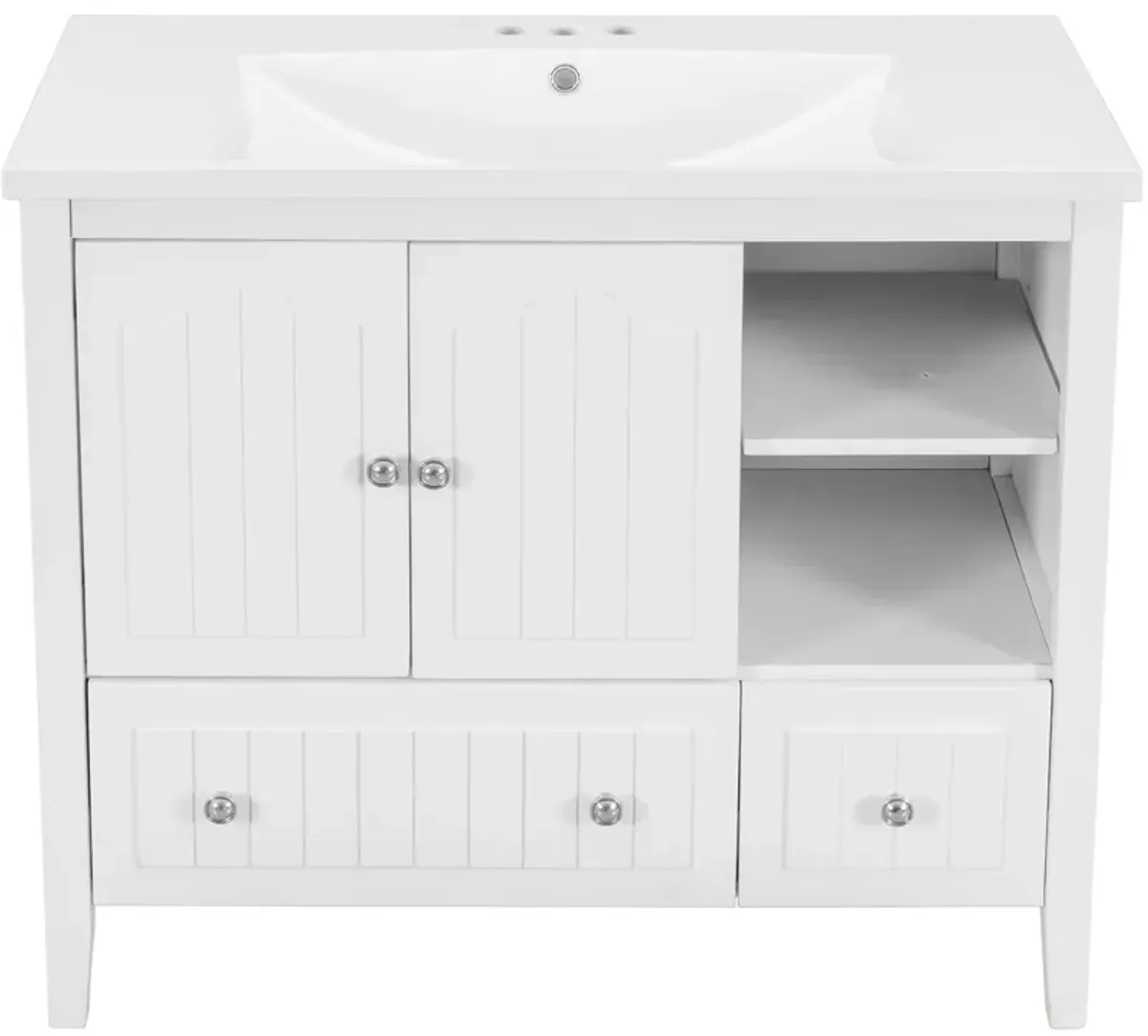 Merax Painted Finish 36" Bathroom Vanity with Ceramic Basin