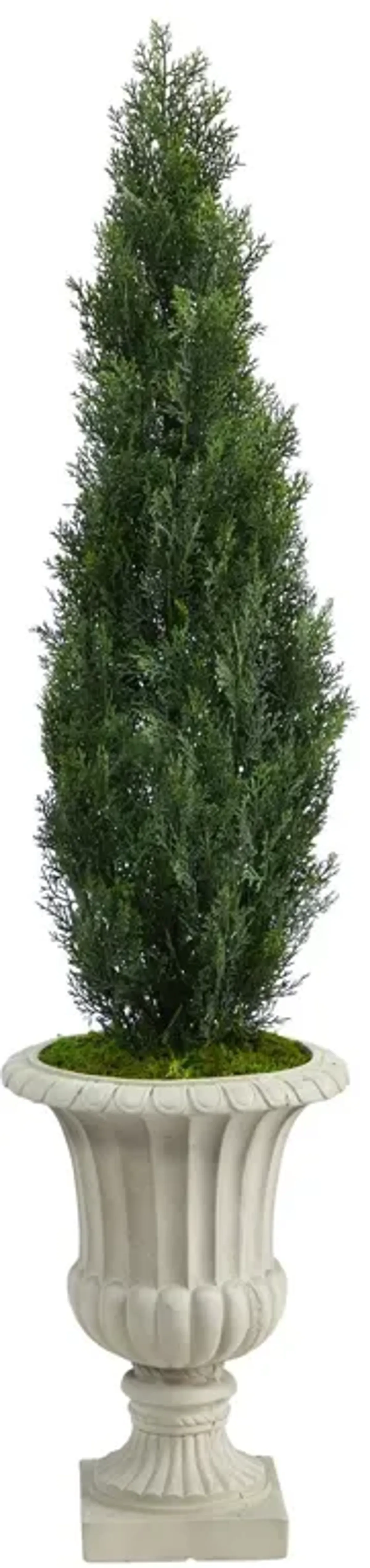 Nearly Natural 5-ft Cedar Artificial Tree in Sand Finished Urn