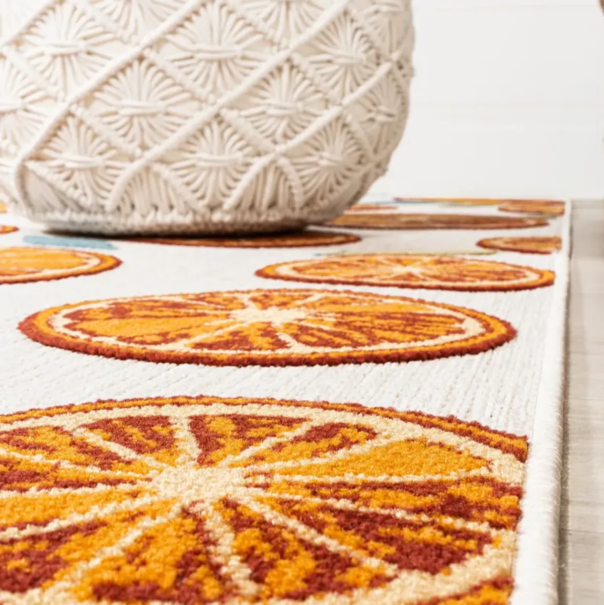 Aranciata Citrus Slice High-Low Indoor/Outdoor Area Rug