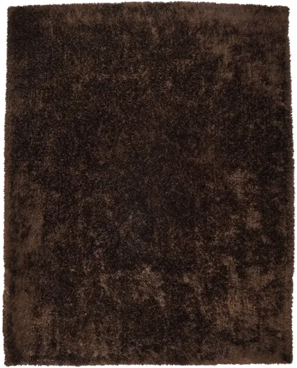 RUGSOTIC CARPETS HAND TUFTED SHAG POLYESTER ECO-FRIENDLY AREA RUGS  - 5'x8', Rectangle, Brown, Solid Plain Design, High Pile Thick Handmade Anti Skid Area Rugs for Living Room, Bed Room K00111