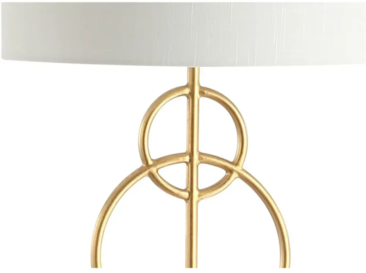 Haines Modern Circle Marble/Metal LED Floor Lamp