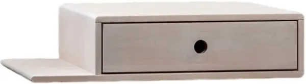 Whitewash Hardwood Nightstand with an Open Shelf on the Left and a Drawer - Side Table for Bedroom