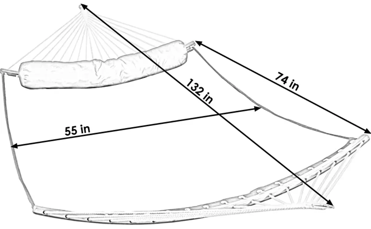 Sunnydaze 2-Person Quilted Hammock with Curved Spreader Bars