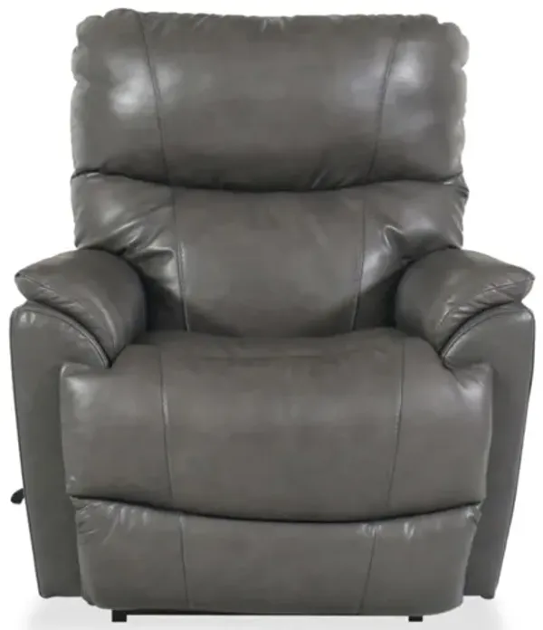Trouper Grey Leather Rocking Recliner