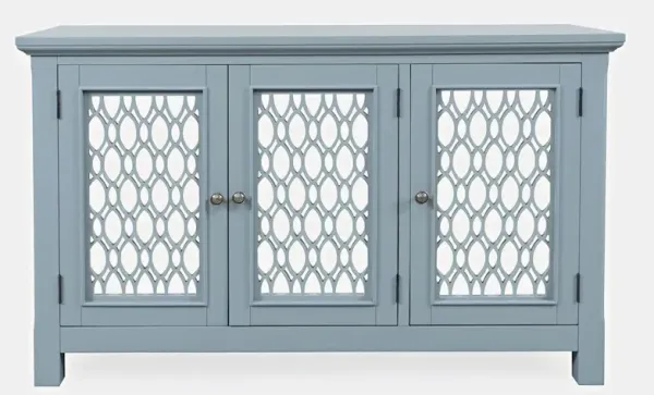 Jofran Isabella 54 Luxury Mirrored Accent Storage Cabinet