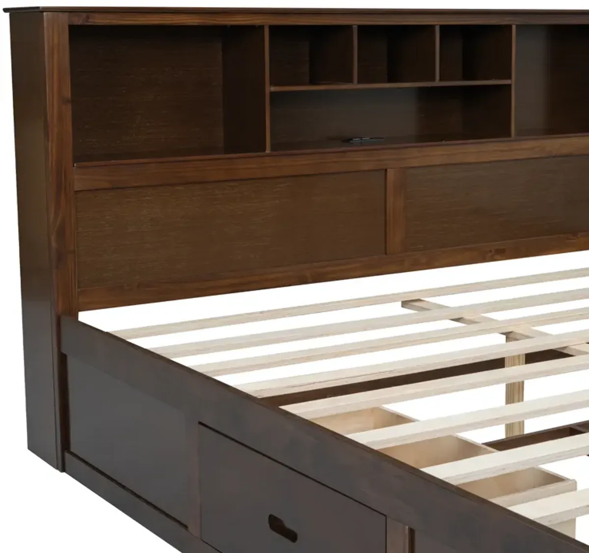 Merax Wood Platform Bed with Multi-storage Headboard