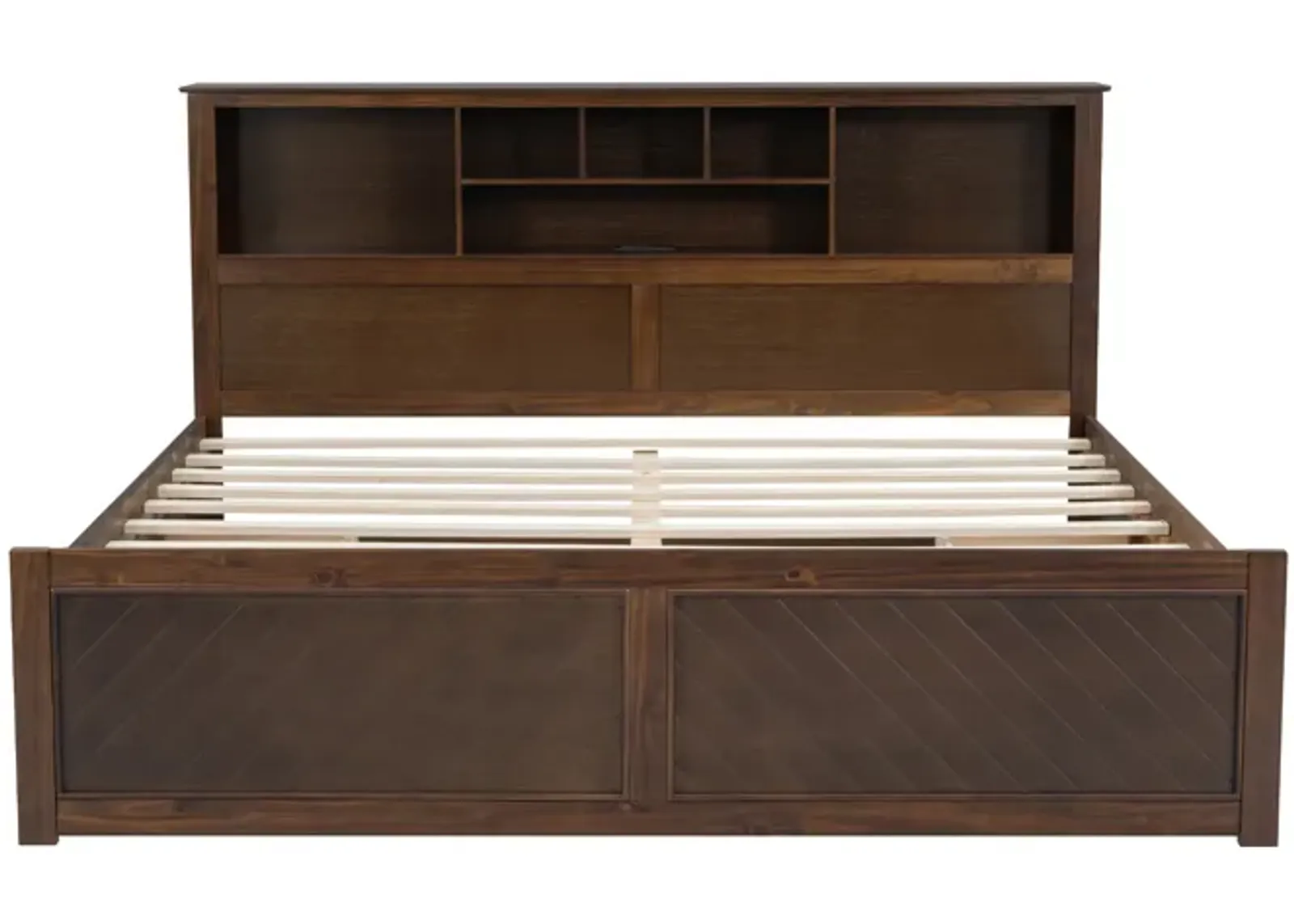 Merax Wood Platform Bed with Multi-storage Headboard