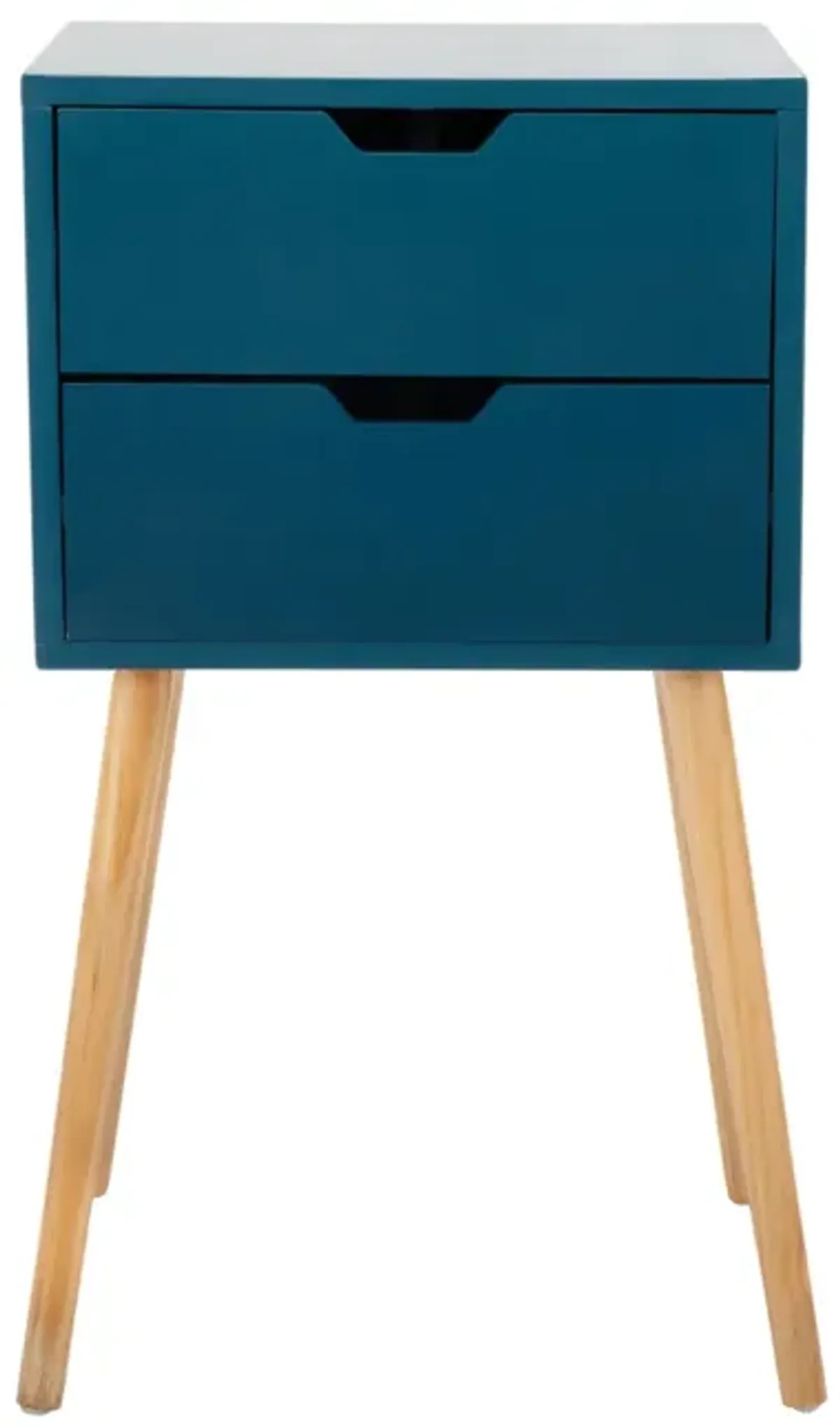 Mid Century Blue Nightstands with Drawers