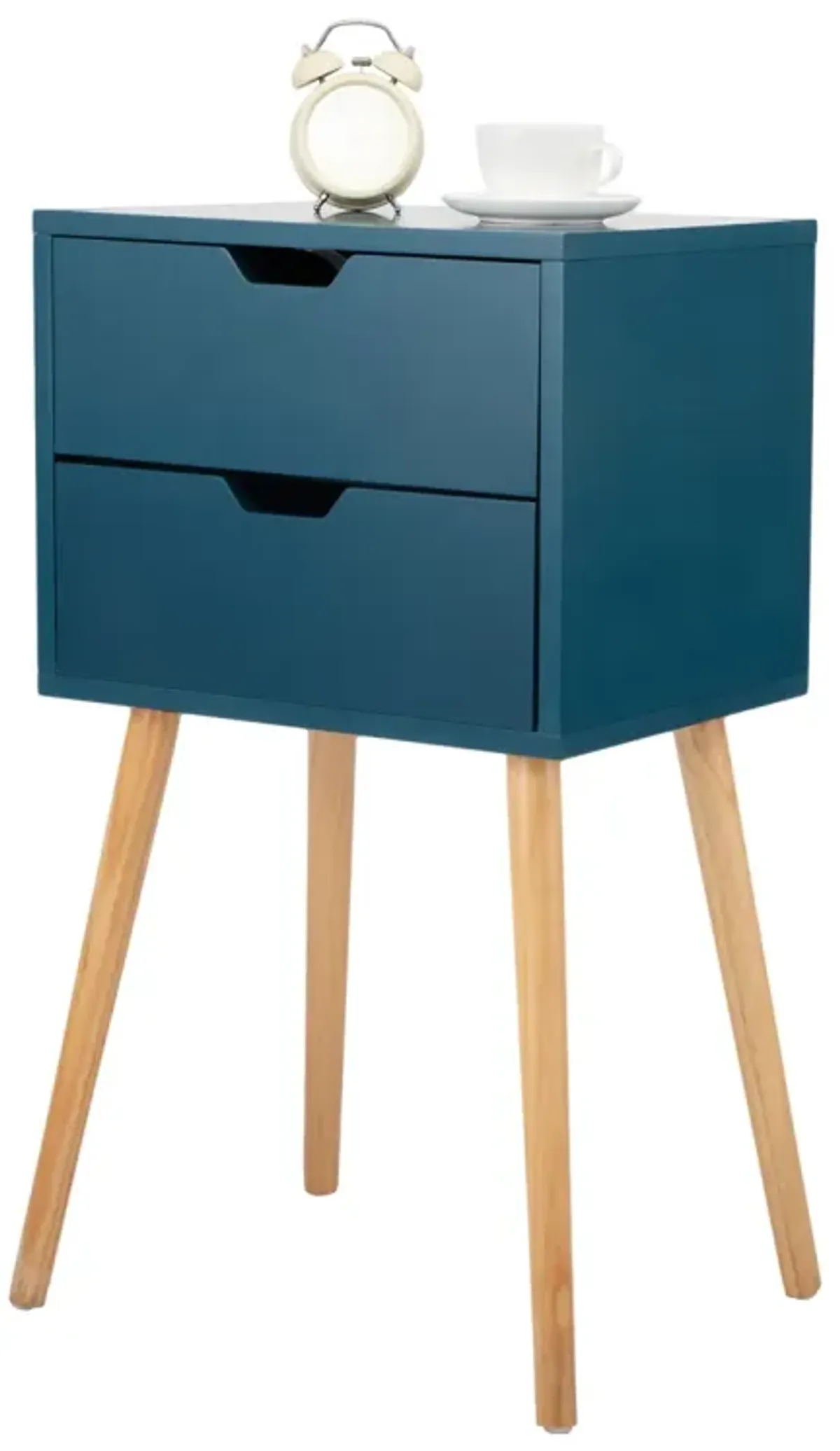 Mid Century Blue Nightstands with Drawers