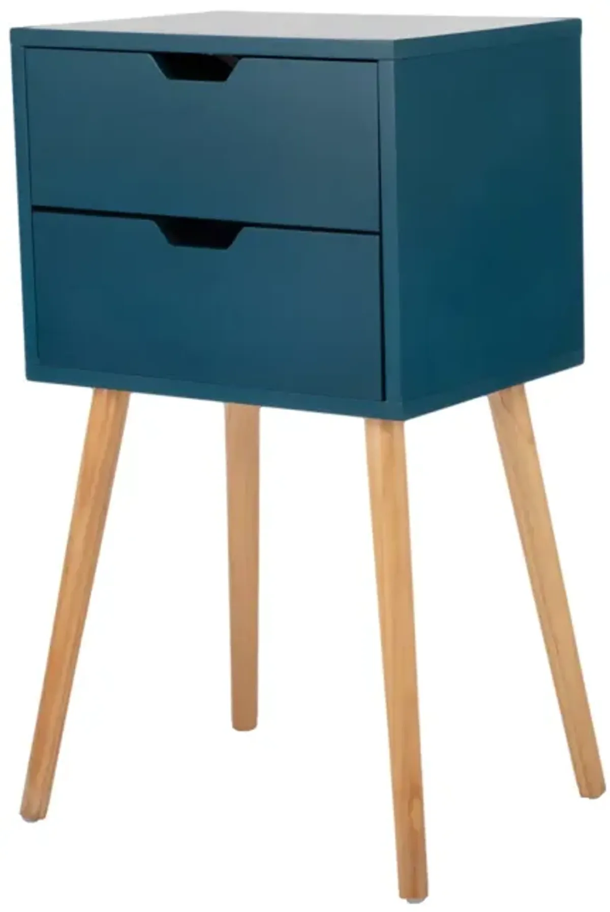 Mid Century Blue Nightstands with Drawers