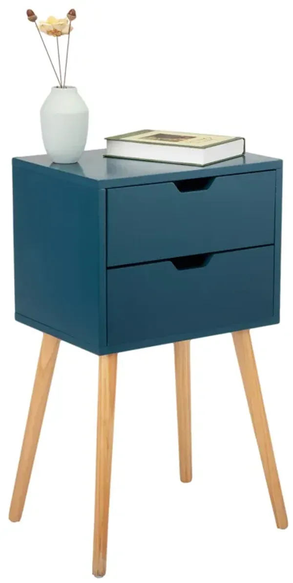 Streamdale Mid Century Blue Nightstands with Drawers