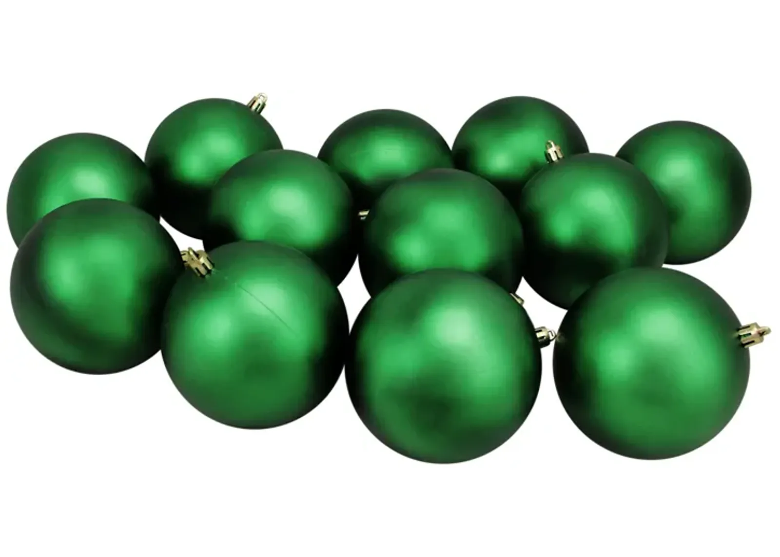 12ct Xmas Green Shatterproof Matte Christmas Ball Ornaments 4" (100mm)