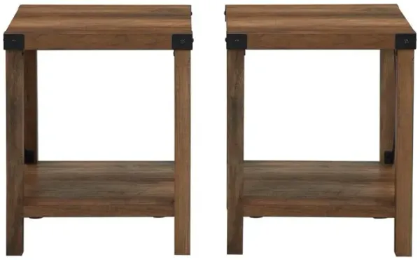 Belen Kox Urban Industrial Side Table - Rustic Oak Collection, Belen Kox