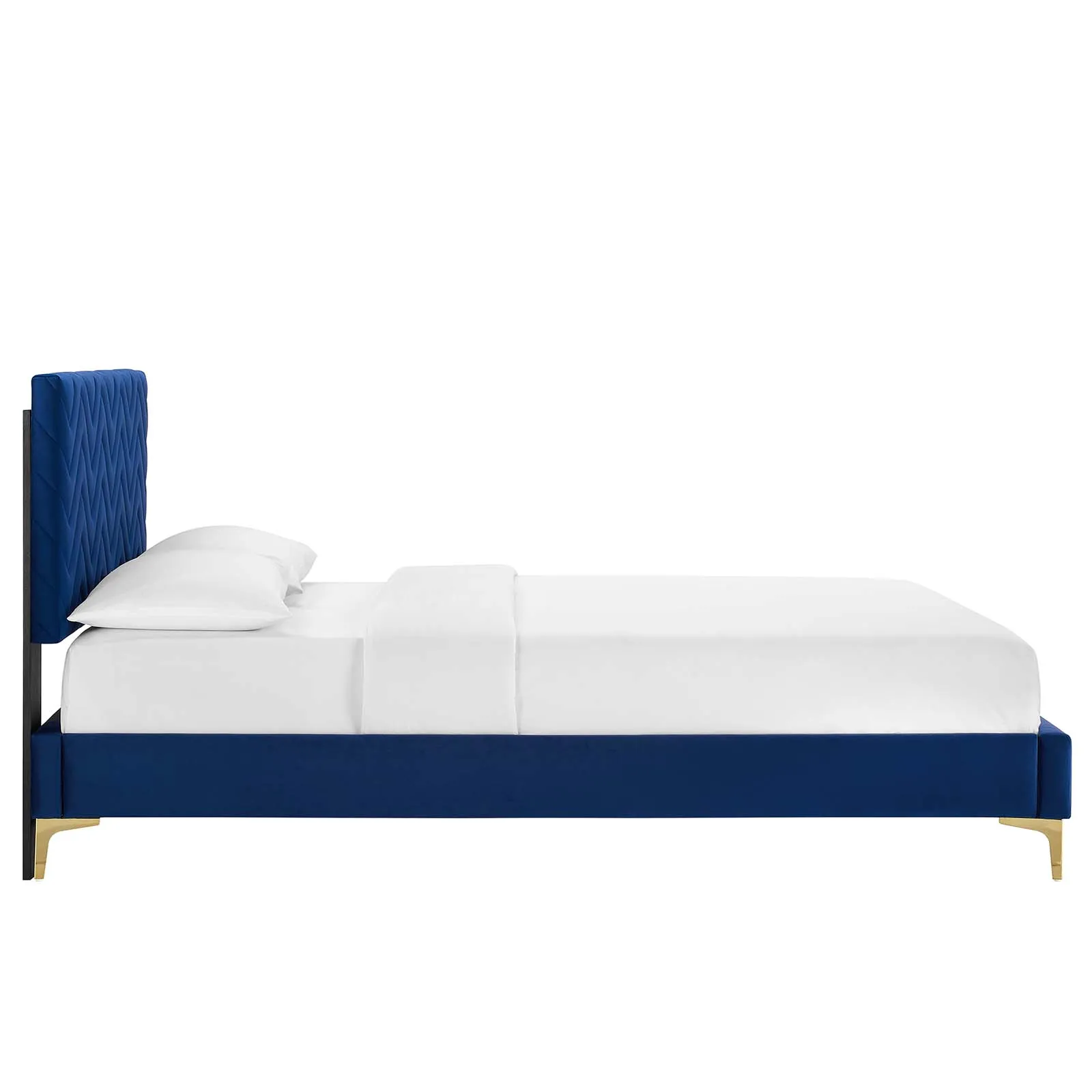 Modway - Leah Chevron Tufted Performance Velvet Queen Platform Bed