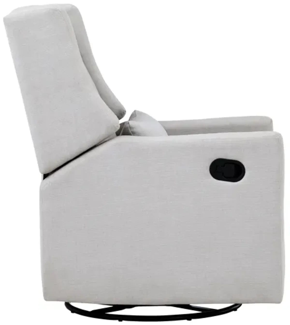 Pronto Swivel Glider Recliner with Pillow Blanco Fabric