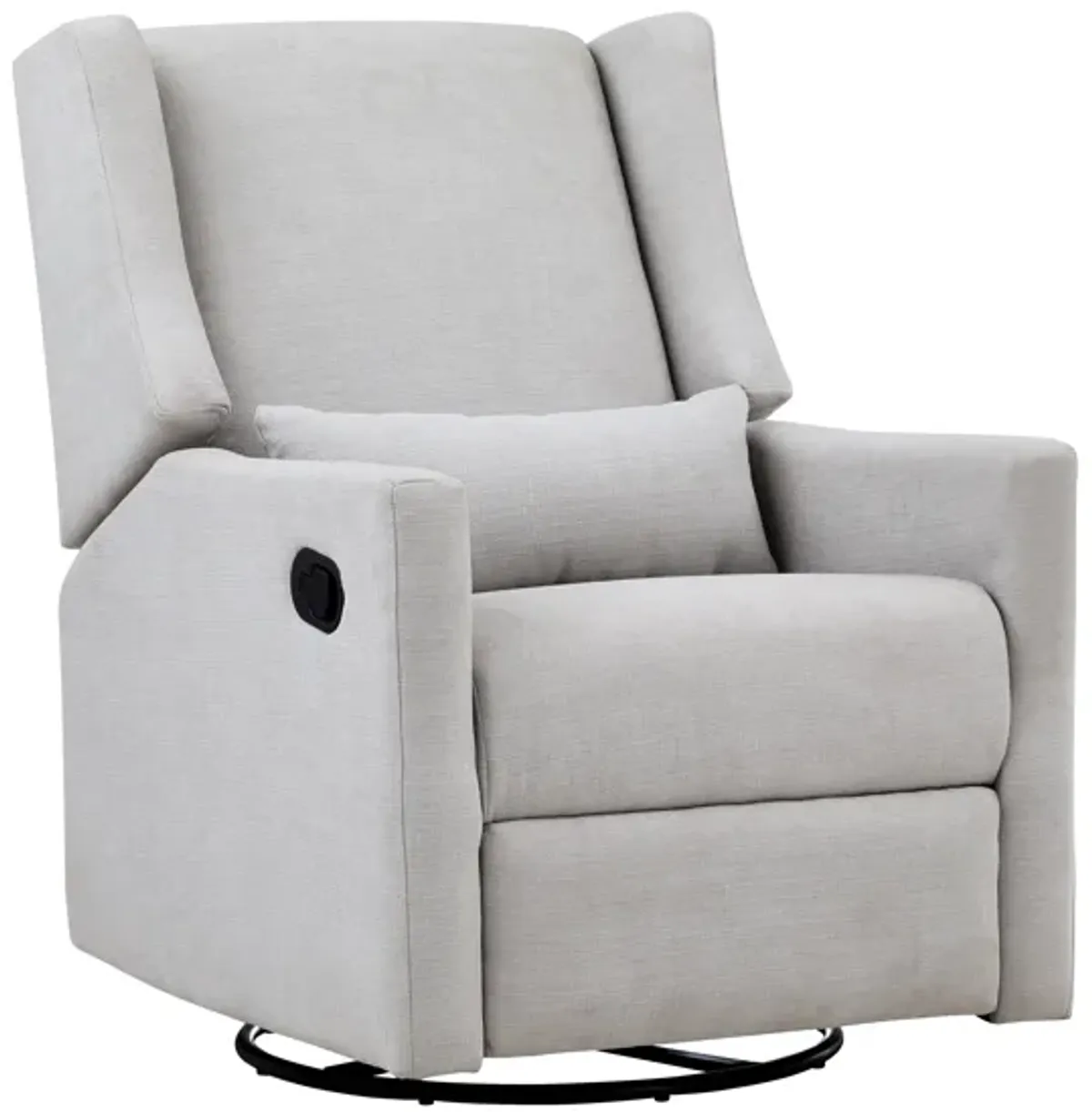 Pronto Swivel Glider Recliner with Pillow Blanco Fabric