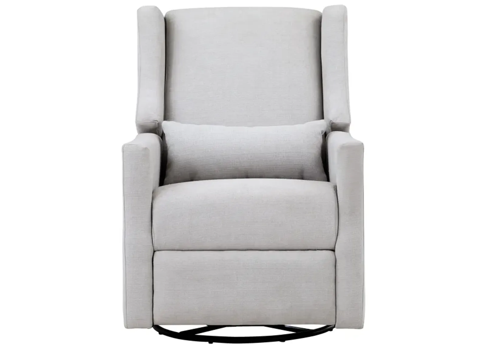 Pronto Swivel Glider Recliner with Pillow Blanco Fabric