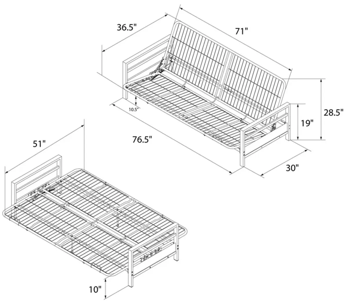 Mason Metal Futon Frame