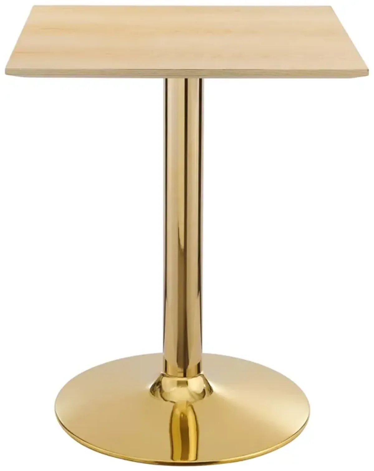 Modway - Verne 24" Square Dining Table Gold Natural