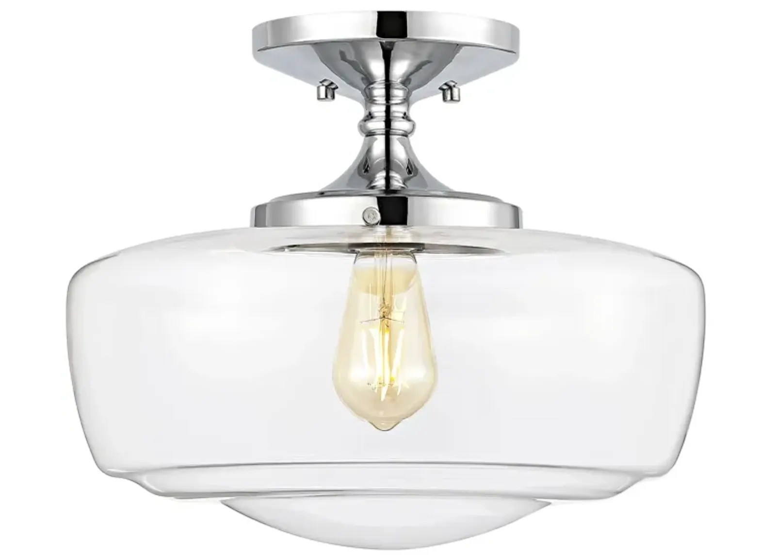 Marfa Glass/Iron Farmhouse Modern LED Flush Mount