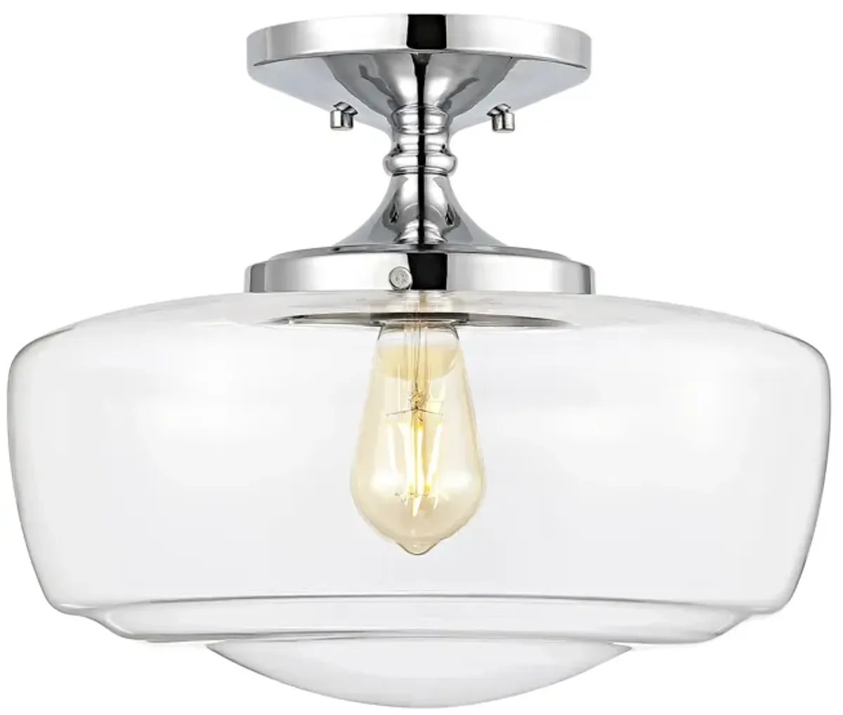 Marfa Glass/Iron Farmhouse Modern LED Flush Mount