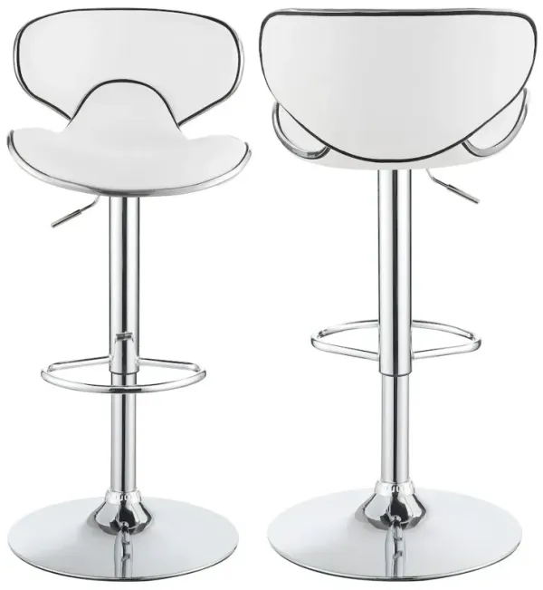 Edenton Upholstered Adjustable Bar Stool White (Set of 2)