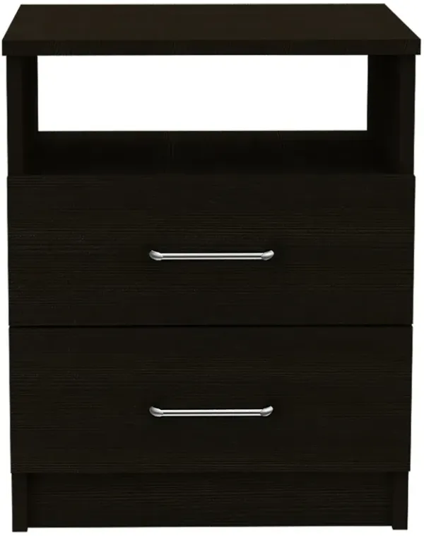 Streamdale Brookline 2-Drawer 1-Shelf Rectangle Nightstand Black Wengue