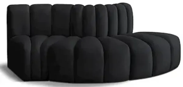 Meridian Furniture Arc Black Velvet Modular Sofa