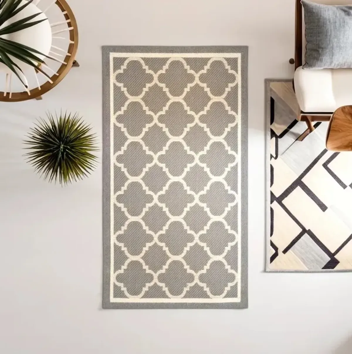 Belen Kox Modern Checkered Border Rug, Belen Kox