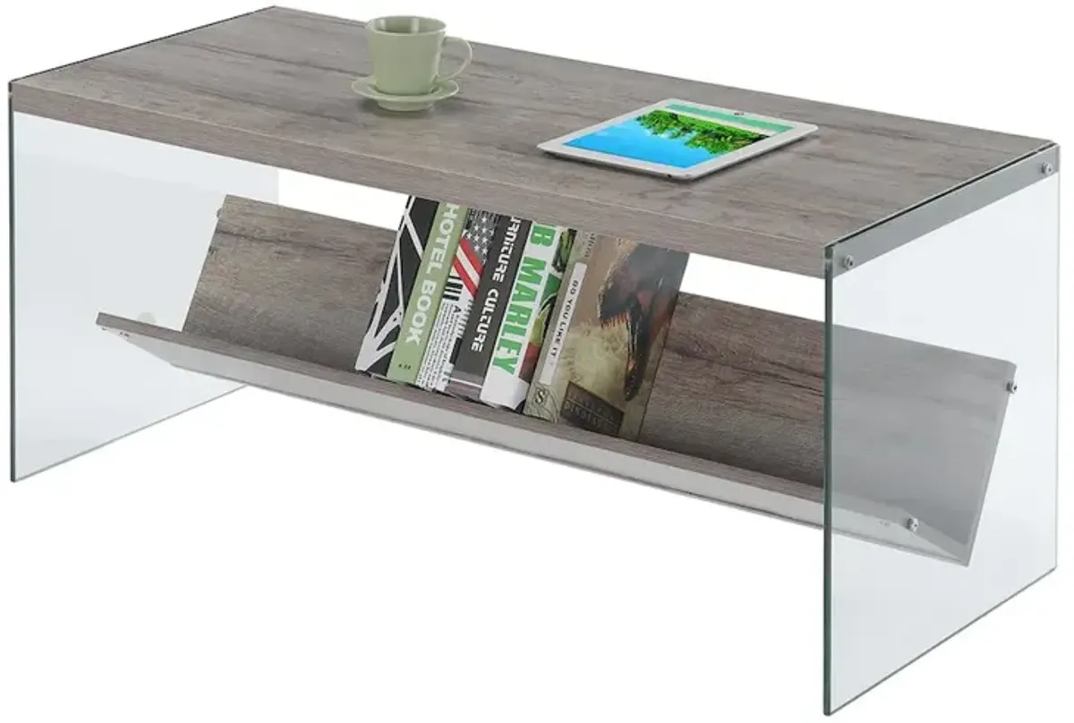 Convenience Concepts SoHo Glass Coffee Table with Shelf