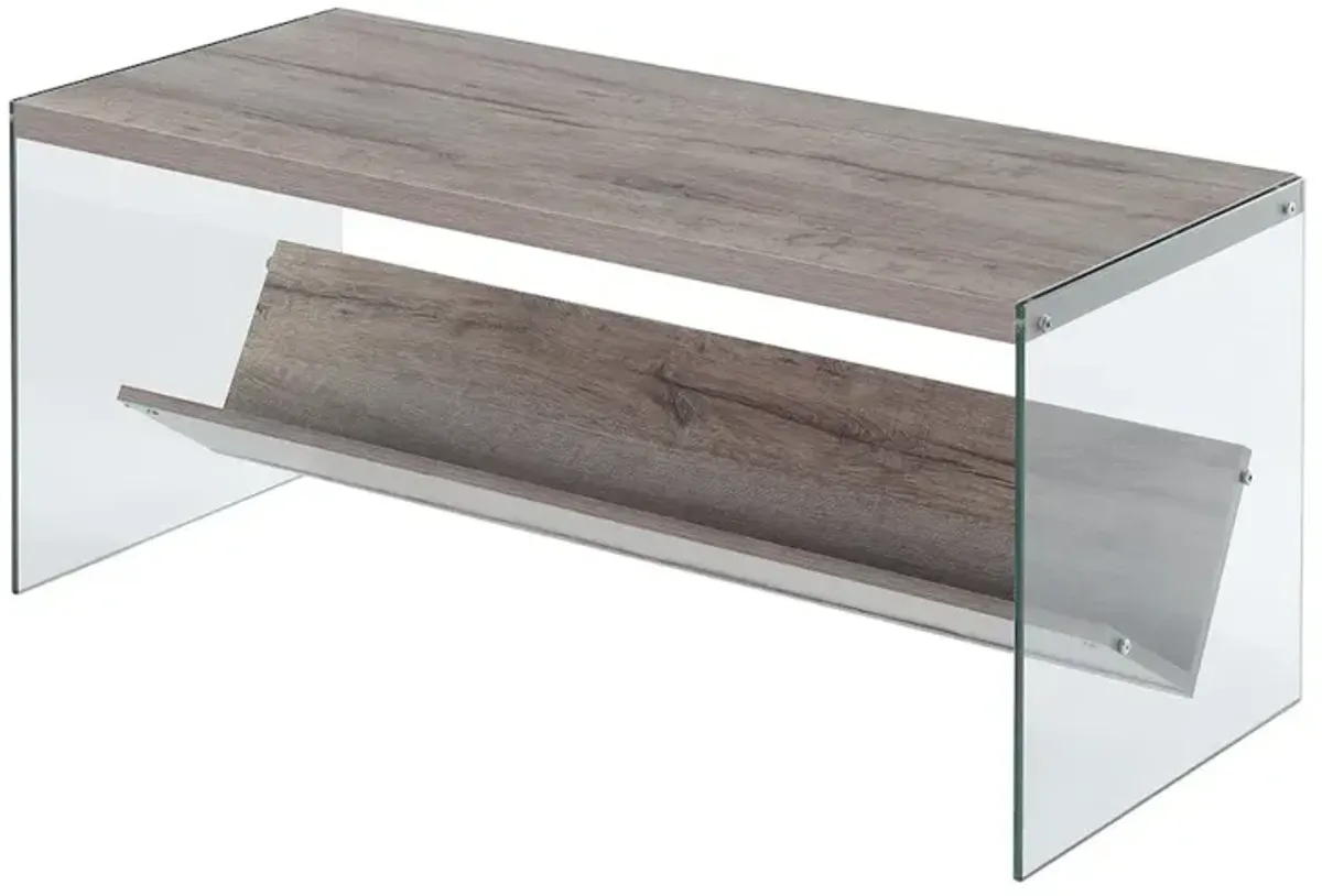 Convenience Concepts SoHo Glass Coffee Table with Shelf