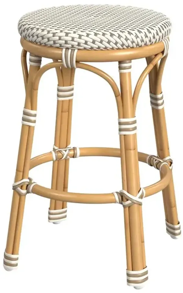 Butler Specialty Tobias 24 in. Seat Height Outdoor Rattan and Metal Backless Counter Stool