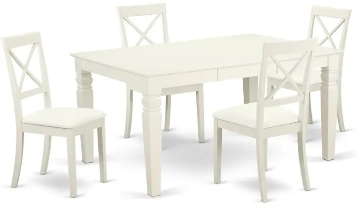 Dining Room Set Linen White, WEBO5-LWH-LC