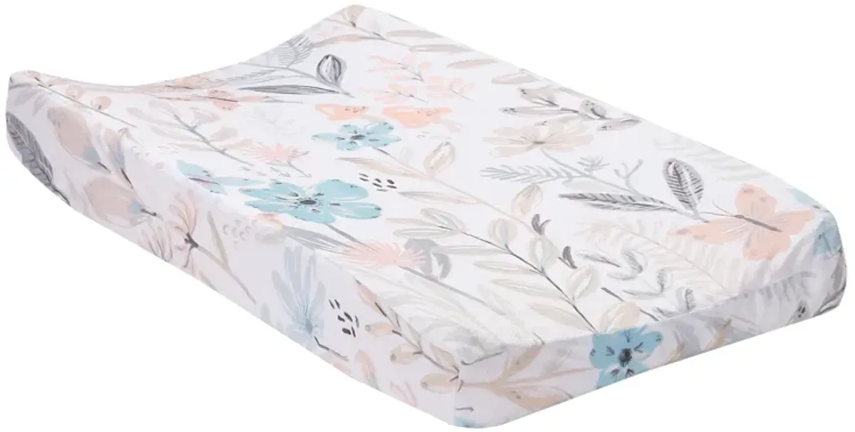 Lambs & Ivy Baby Blooms Watercolor Floral/Butterfly Soft Changing Pad Cover