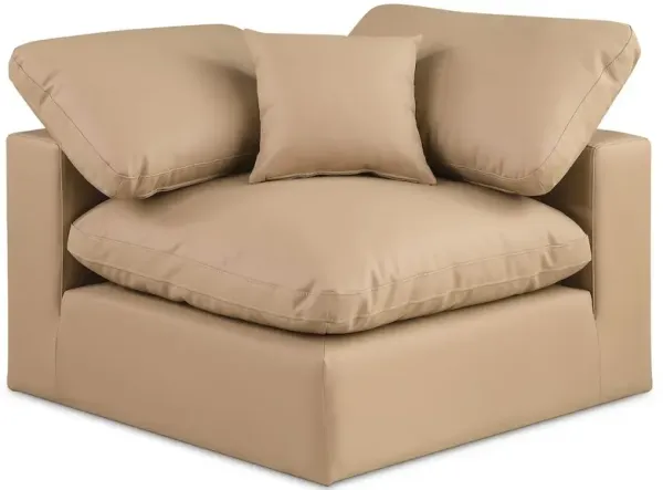 Meridian Furniture Comfy Tan Vegan Leather Modular Corner Chair