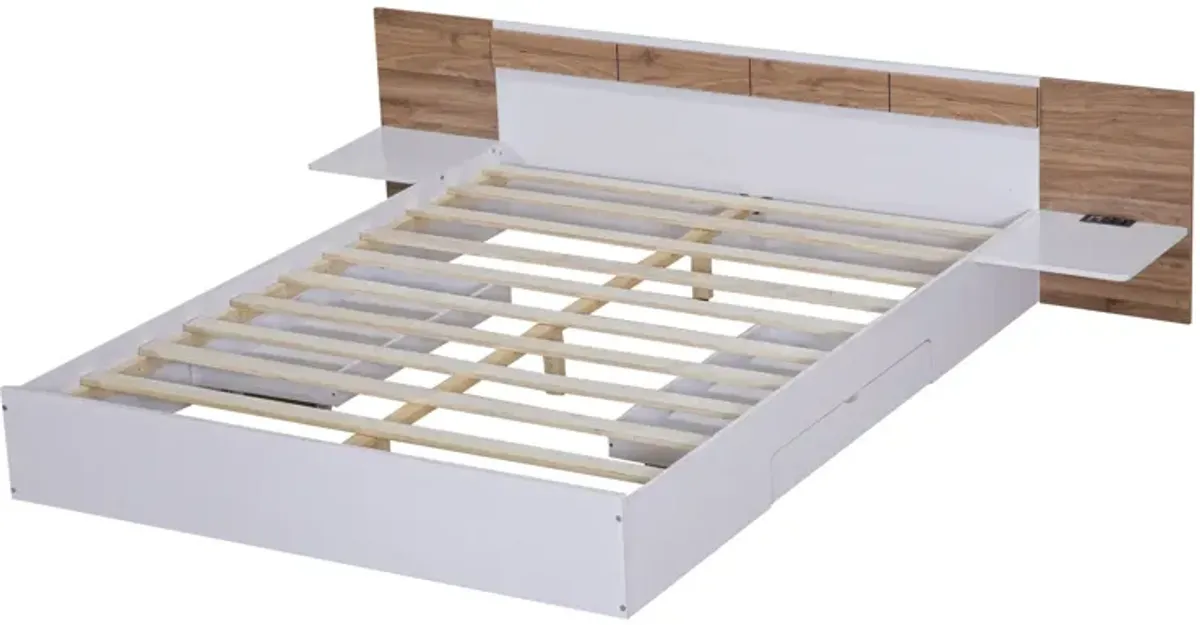 Merax Platform Bed with Headboard and Drawers