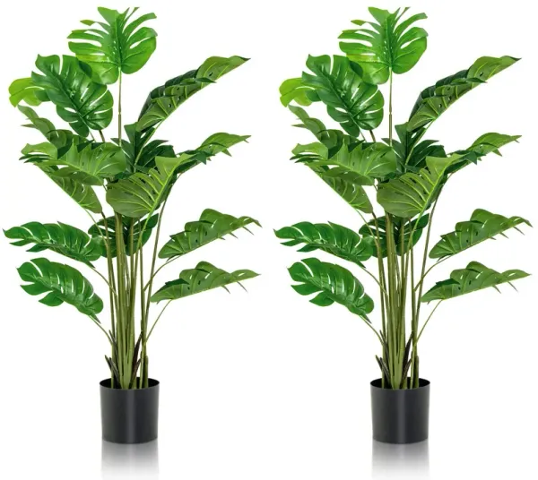 2 Pieces 5 Feet Artificial Monstera Tree Set